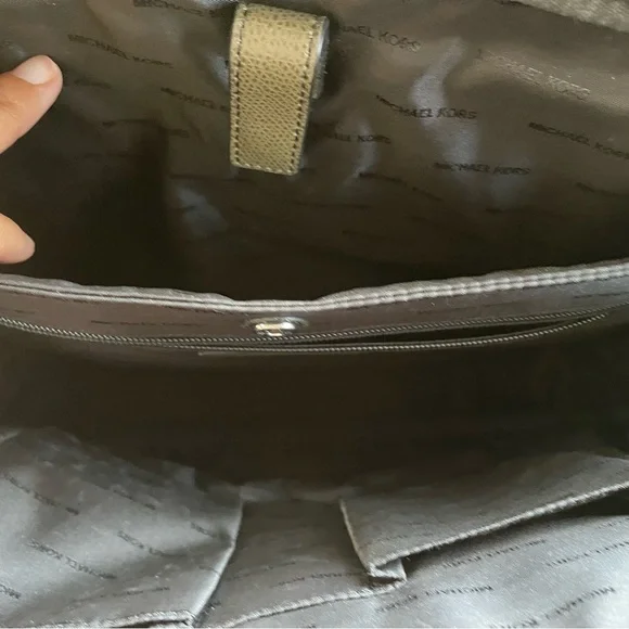 Michael Kors Olive Green Laptop Bag, EUC - Picture 3 of 14